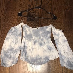 American Eagle Outfitters Blue Tie-Dye OTS Shirt